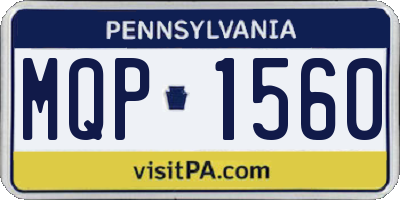 PA license plate MQP1560