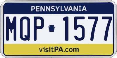 PA license plate MQP1577