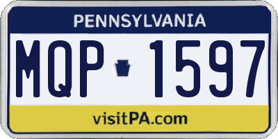 PA license plate MQP1597