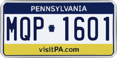 PA license plate MQP1601