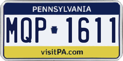 PA license plate MQP1611