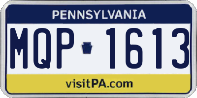 PA license plate MQP1613