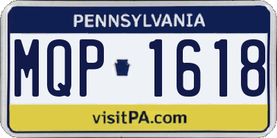 PA license plate MQP1618