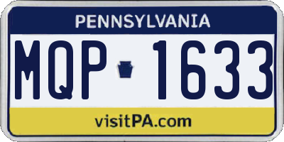 PA license plate MQP1633