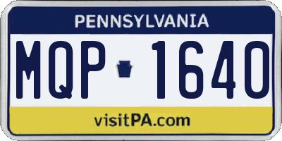 PA license plate MQP1640