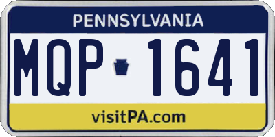 PA license plate MQP1641