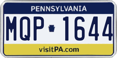 PA license plate MQP1644