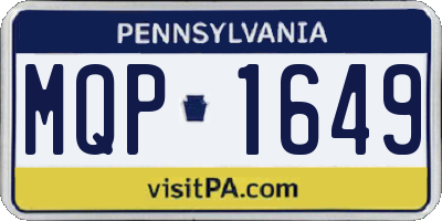 PA license plate MQP1649