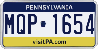 PA license plate MQP1654