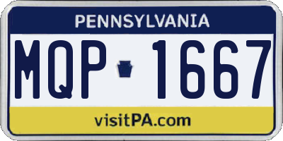 PA license plate MQP1667
