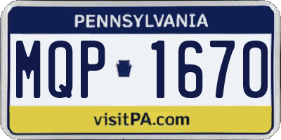 PA license plate MQP1670