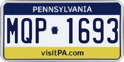 PA license plate MQP1693