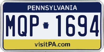 PA license plate MQP1694