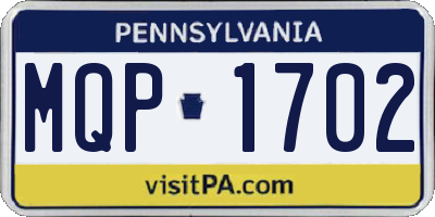 PA license plate MQP1702