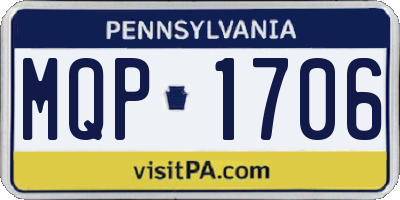 PA license plate MQP1706