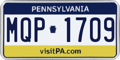 PA license plate MQP1709