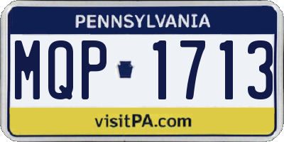 PA license plate MQP1713
