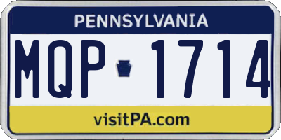 PA license plate MQP1714