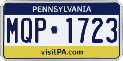 PA license plate MQP1723
