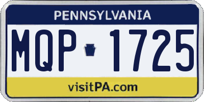 PA license plate MQP1725