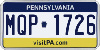 PA license plate MQP1726