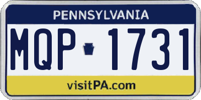 PA license plate MQP1731