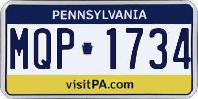 PA license plate MQP1734