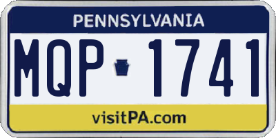 PA license plate MQP1741