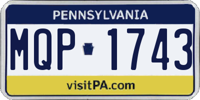 PA license plate MQP1743