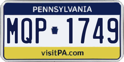 PA license plate MQP1749