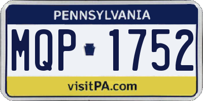 PA license plate MQP1752