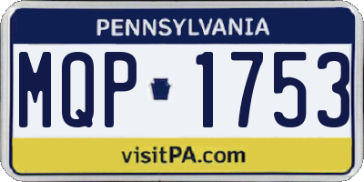 PA license plate MQP1753