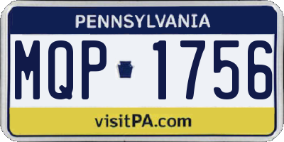 PA license plate MQP1756