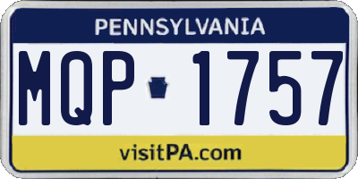 PA license plate MQP1757