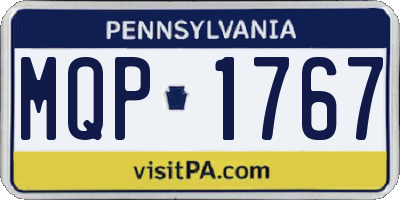 PA license plate MQP1767
