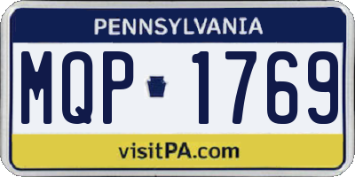 PA license plate MQP1769