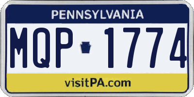 PA license plate MQP1774