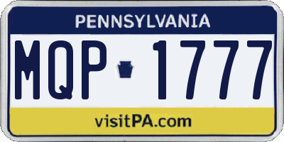 PA license plate MQP1777