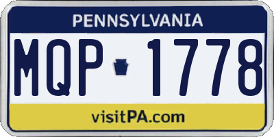 PA license plate MQP1778