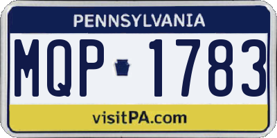 PA license plate MQP1783