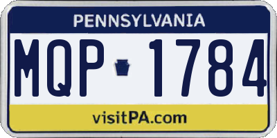 PA license plate MQP1784