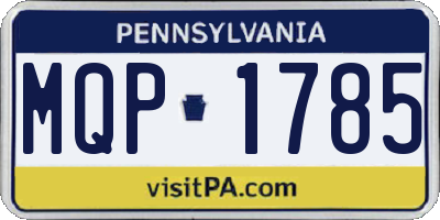 PA license plate MQP1785
