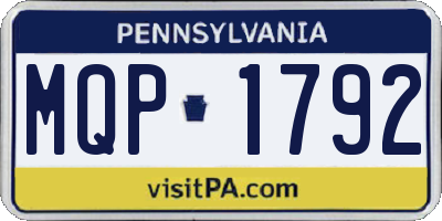 PA license plate MQP1792