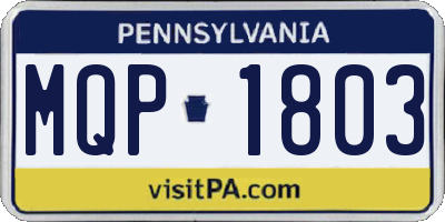 PA license plate MQP1803