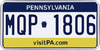 PA license plate MQP1806