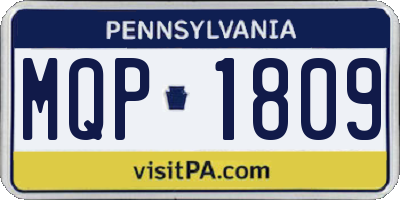 PA license plate MQP1809