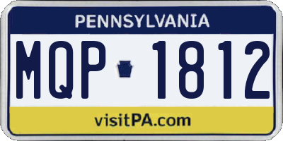 PA license plate MQP1812