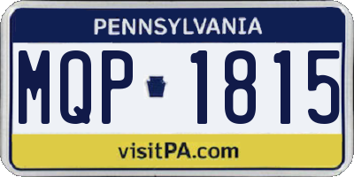 PA license plate MQP1815