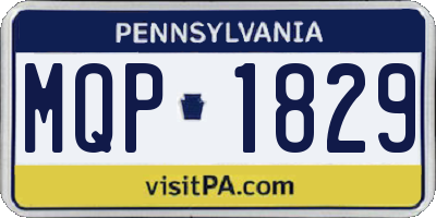 PA license plate MQP1829
