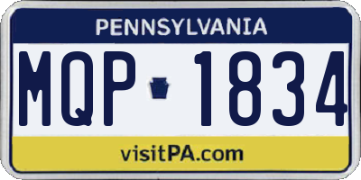 PA license plate MQP1834